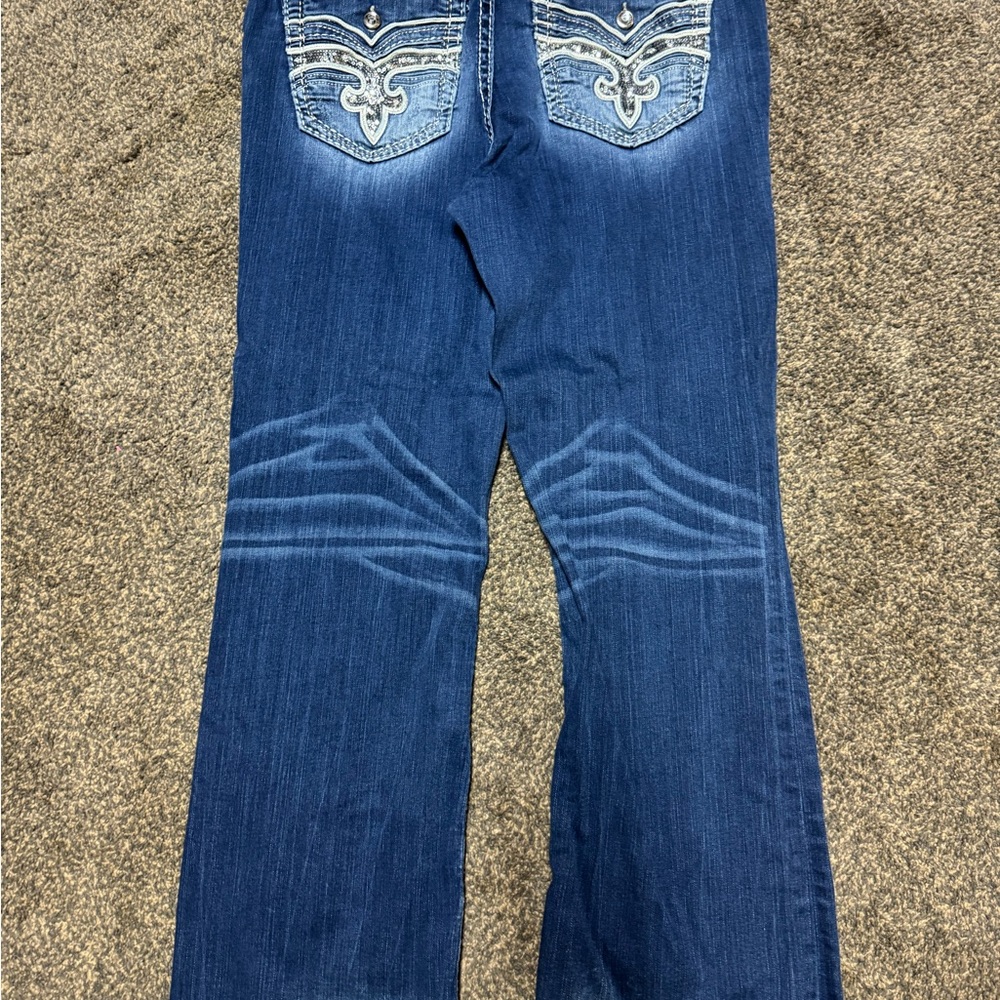 Rock Revival Dark Easy Boot Jeans Sequins 36 18 18 W